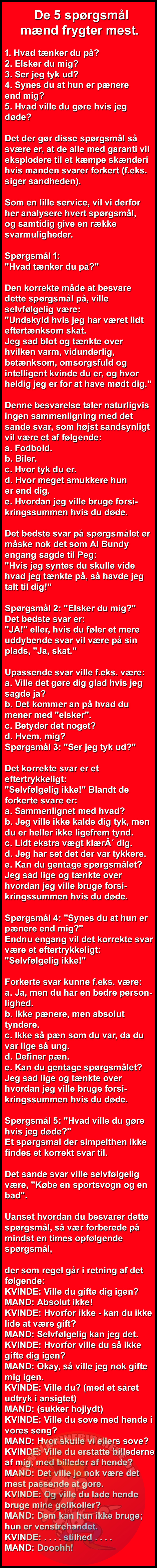 De 5 spørgsmål mænd frygter mest.